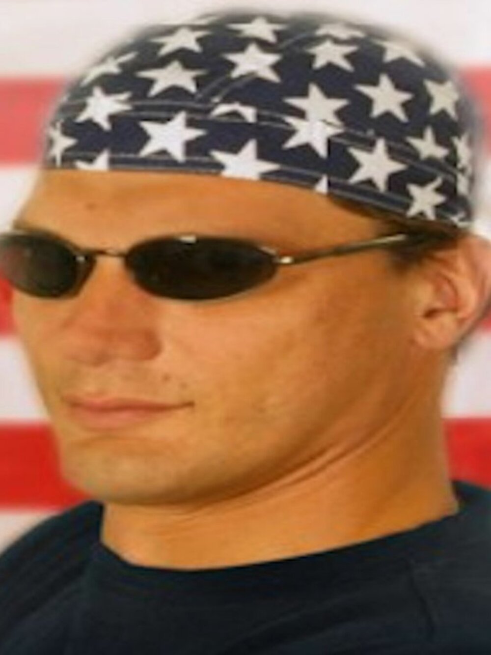 Thin Blue Line American Flag Flag Cotton Bandana Doo Rag Head Wrap (22" x 22")